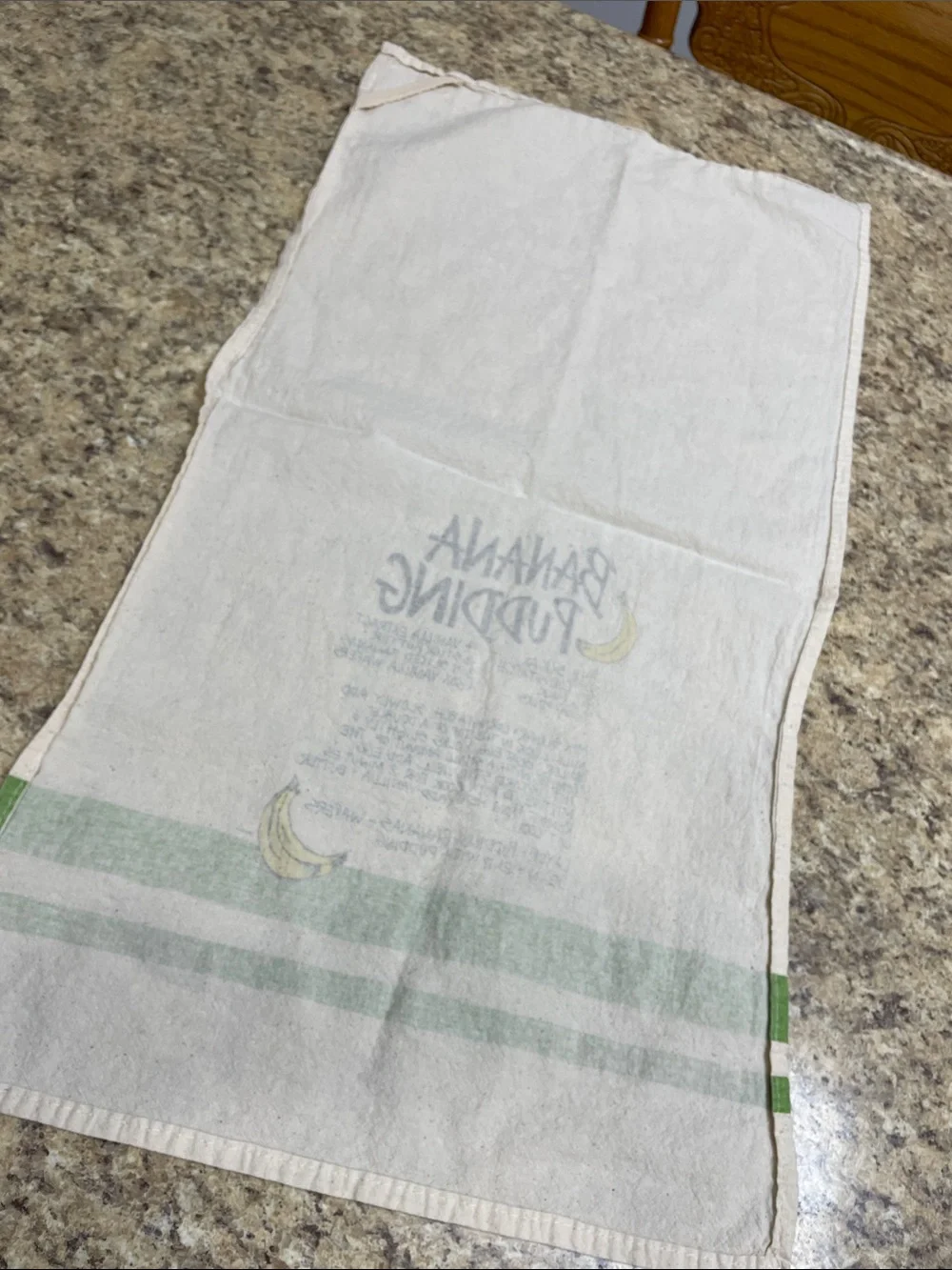 Vintage Banana Pudding Recipe Flour Sack Dish Towel . Cotton.  GUC